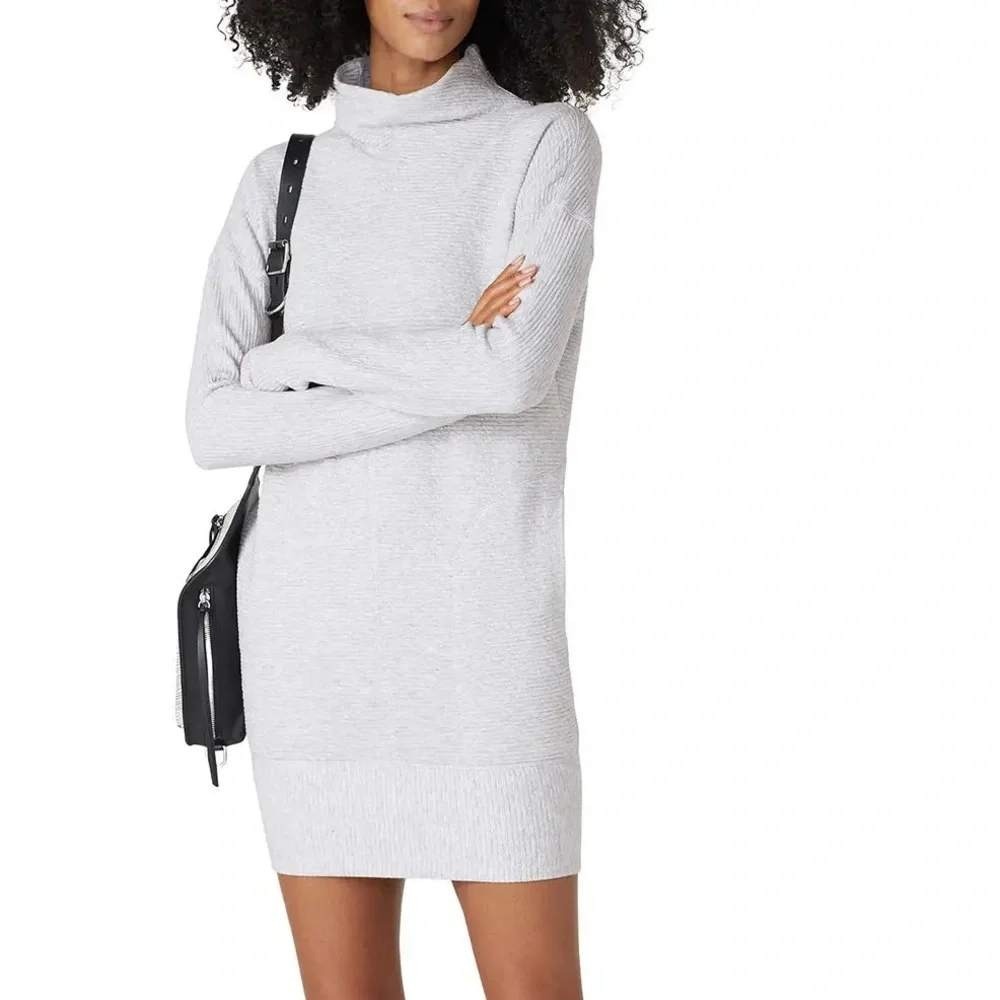 Lululemon Call for Cozy Dress Heathered Grey Textured Funnel Neck Tunic 4 W1CR8S